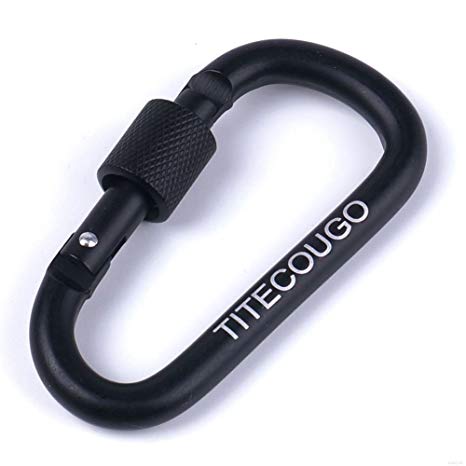 TITECOUGO Aluminum Alloy D-Ring High Strength Carabiner Key Chain Clip Hook For Camping Hiking (Not for Climbing)