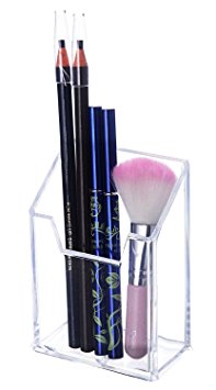 Acrylic Makeup Holder and Pencil Brush Cup Choice Fun 3.5"L2"W4.7"H Transparent QFJJSN-NSF-2136