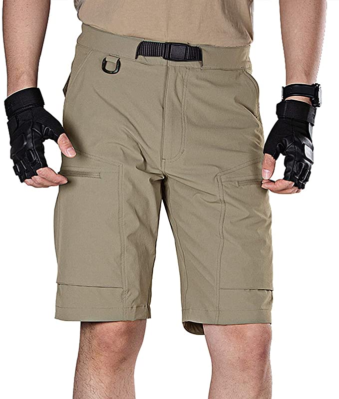 FREE SOLDIER Men's Lightweight Breathable Quick Dry Tactical Shorts Hiking Cargo Shorts Nylon Spandex