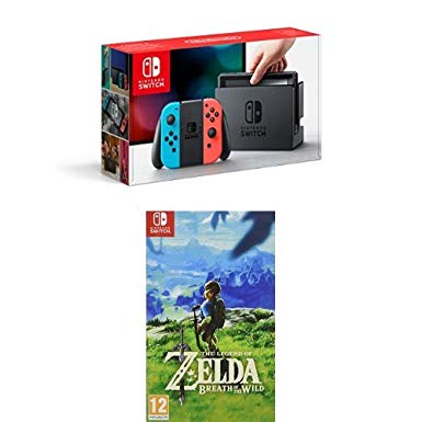 Nintendo Switch Neon with The Legend of Zelda: Breath of the Wild