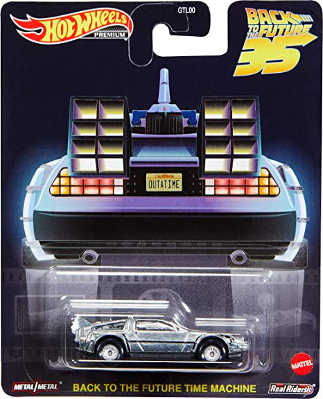 Hot Wheels Back to The Future 35th Anniversary Delorean Time Machine, Collectible Die-Cast Vehicle, Gift for Collectors (GTL00)