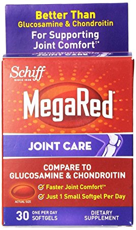 MegaRed Joint Care Omega 3 Krill Oil Hyaluronic Acid and Astaxanthin Joint Supplement, 30 Count
