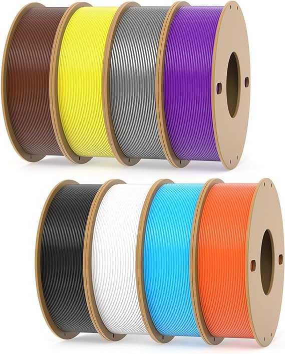 3Dgenius PLA Filament 3D Printer Filament Bundle 8 Colors Pack, 250g Per Spool PLA Filament 1.75mm Bundle, Totally 2kg 3D Printing Filament with Dimensional Accuracy  /- 0.03mm