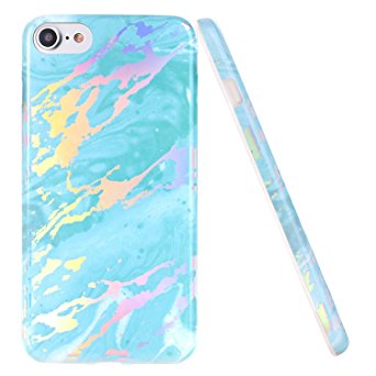 iPhone 6 6S Case, LUOLNH Shiny Change Color Mint Marble Design Slim Shockproof Flexible Soft Silicone Rubber TPU Bumper Cover Skin Case for iPhone 6 4.7 inch