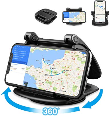 Willtech Mobile Car Mount Rotation 360 Universal Mobile Car Mount Suitable for Dashboard, for iPhone/Samsung Galaxy/Huawei/One Plus/Sony, etc.