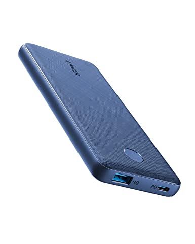 Anker PowerCore Slim 10000 PD 10000mAh Portable Charger USB-C Power Delivery (18W) Power Bank for iPhone 8/8 /X/XS/XR/XS Max, Samsung Galaxy S10, Pixel 3/3XL, iPad Pro 2018, and More (Deep-Sea Indigo)