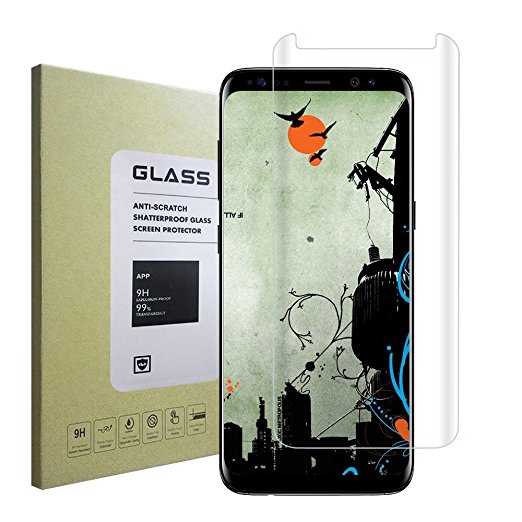 Galaxy S8 Glass Screen Protector , [Case Friendly] [Updated Version] Screen Protector HD Glass Screen Protector for Samsung Galaxy S8 Clear