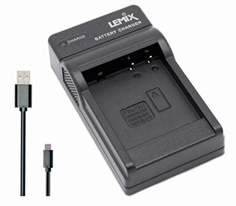 Lemix (BLE9) Ultra Slim USB Charger for Panasonic DMW-BLE9, DMW-BLG10 & DMW-BLH7E Batteries and for Listed Cameras inc PANASONIC LUMIX DMC Series Models