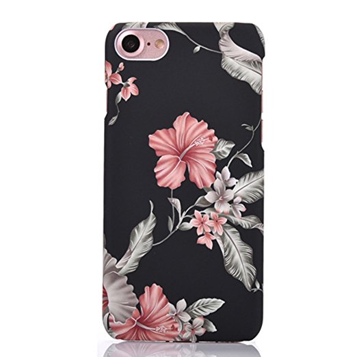 Noctilucent Floral Pattern, Amesica for iPhone 7 Case, iPhone 8 Case, [Perfect Fit], Flex Hybrid PC Material Protective Case Cover for Apple iPhone 7 / iPhone 8 - (4.7 inch)