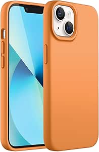 JETech Silicone Case for iPhone 13 6.1-Inch, Silky-Soft Touch Full-Body Protective Phone Case, Shockproof Cover with Microfiber Lining (Marigold)