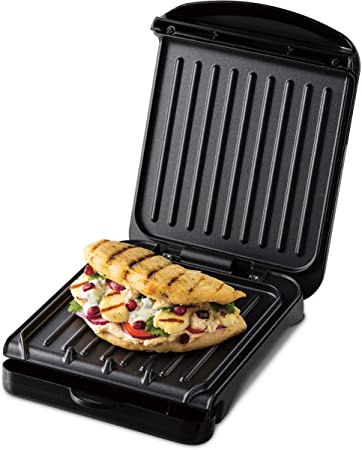 George Foreman 25800 Small Fit Grill - Versatile Griddle, Hot Plate and Toastie Machine with Speedy Heat Up and Easy Cleaning, Black