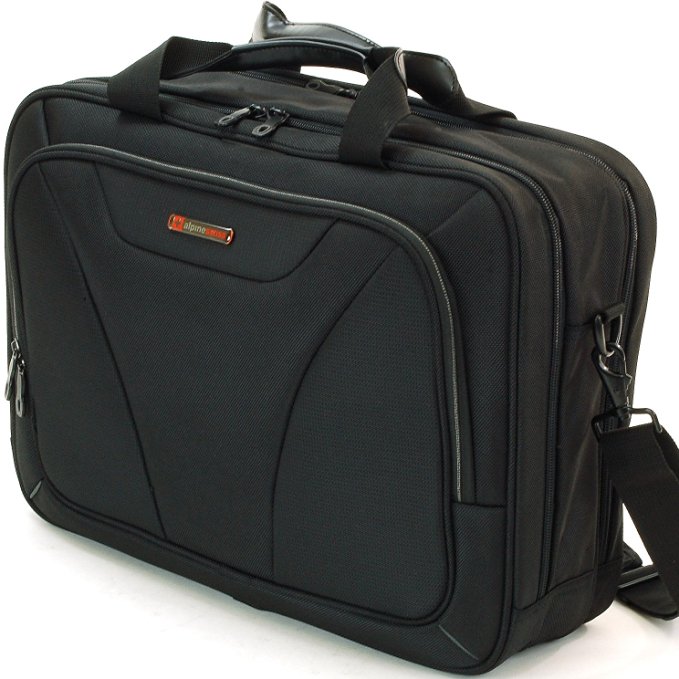 Alpine Swiss Cortland 15.6" Laptop Bag Organizer Briefcase Black