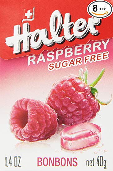 Halter Sugar Free Candy, Raspberry, 1.4-Ounce Boxes (Pack of 8)