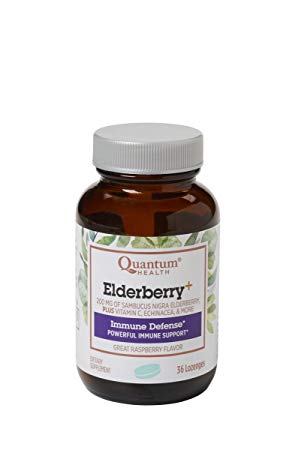 Quantum Elderberry Lozenges, 36 Raspberry Lozenges