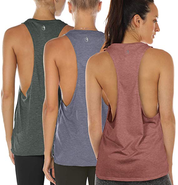 icyzone Workout Tank Tops for Women - Running Muscle Tank Sport Exercise Gym Yoga Tops Running Muscle Tanks(Pack of 3)