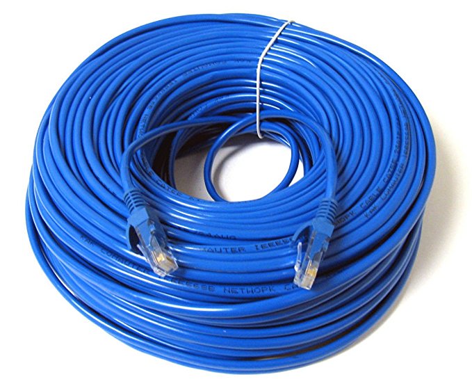 Konex (TM) Ethernet Cable Cat6 100ft Blue, Network Cable Wire Cat 6 Ethernet Patch Cable Cord, Internet Cable With Snagless RJ45 Connectors - 100 Feet Blue