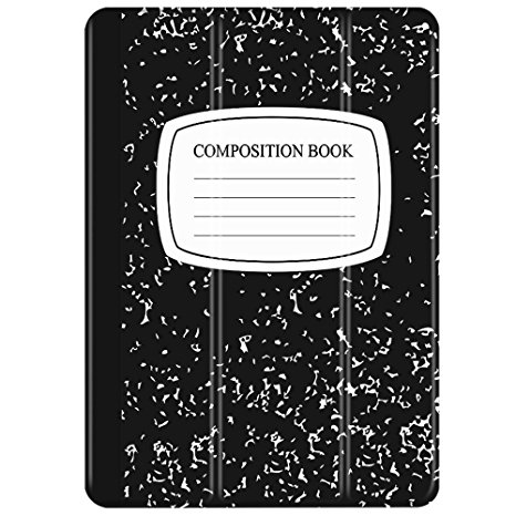 TNP iPad Mini 1/2/3 Case - Slim Lightweight Shell Smart Cover Stand, Hard Back Protection with Auto Sleep Wake for Apple iPad Mini 1/2/3 (Composition Book Black)