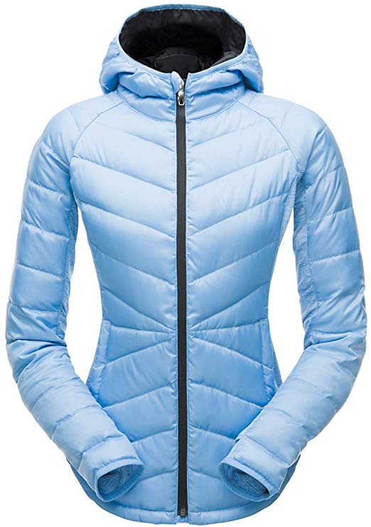 SPYDER Women’s Solitude Hoody Waterproof Down Jacket for Winter Sports