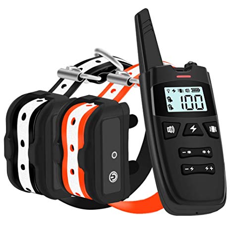 HISEASUN 2019 New Dog Training Collar IPX7 Waterproof and Rechargeable Remote Reflective Collar with Beep,Vibration,Shock for Small,Medium,Large Dogs