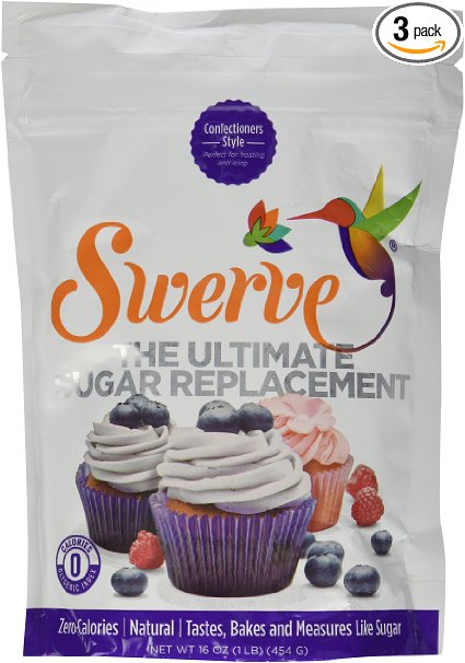 Swerve Sweetener, Confectioners, 16 oz (1 LB), 3 Bags