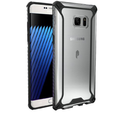 Galaxy Note 7 Case, POETIC Affinity Series Premium Thin/No Bulk/Clear/Dual material Protective Bumper Case for Samsung Galaxy Note 7 (2016) Black/Clear