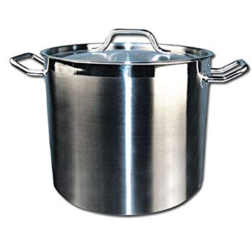 Winware SST-40 Stainless Steel 40 Quart Stock Pot with Cover