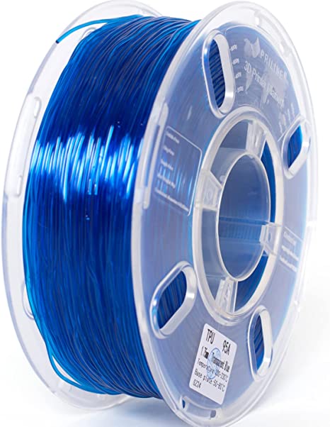 PRILINE HIGH Speed Printing 95A TPU Flexible 3D Printer Filament,1.75MM 1KG Spool,Translucent Blue