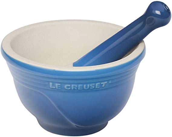 Le Creuset PG4050-0459 Stoneware Mortar and Pestle, 10-Ounce, Marseille