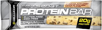 Cellucor COR-Sport Protein Bar For Fuel and Recovery Chocolate Chip Cookie Dough 5 Bars