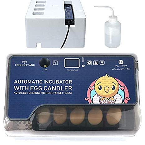 Egg Incubators with Automatic Egg Turning Turner for Hatching Turkey Goose Quail Fertilized Eggs with Egg Candler,Small Chicken Hatch Machine by TRIOCOTTAGE