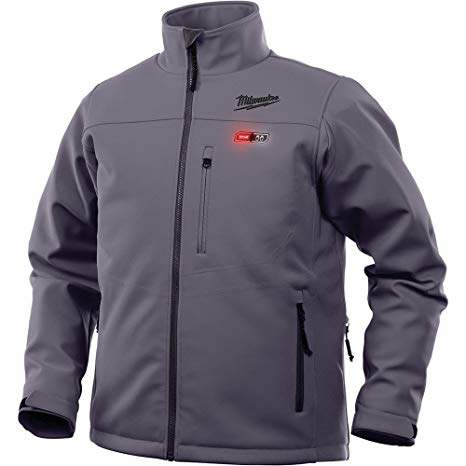 Milwaukee Jacket M12 12V Lithium-Ion Heated Front and Back Heat Zones All Sizes and Colors - Battery Not Included (Large, Gray)