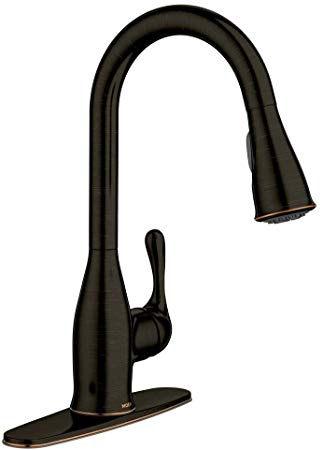 MOEN Kaden Single-Handle Pull-Down Sprayer Kitchen Faucet with Reflex and Power Clean in Mediterranean Bronze