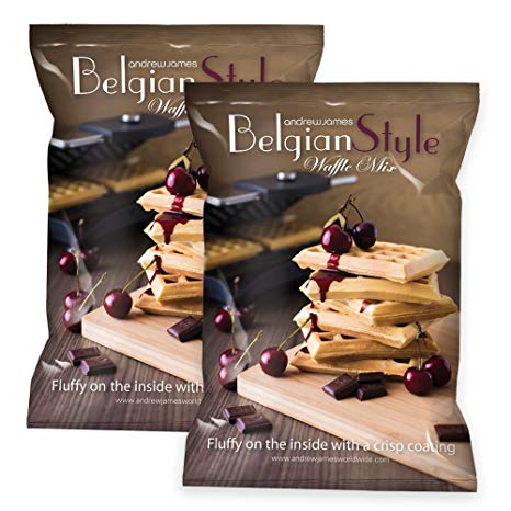 2 x Luxury Belgian Style Waffle Mix for Waffle Maker Machine & Iron - Pack of 2 1KG Easy to Make Batter Mixture Bags - Just Add Oil & Water - Perfect Base for Liege or American Breakfast Waffles