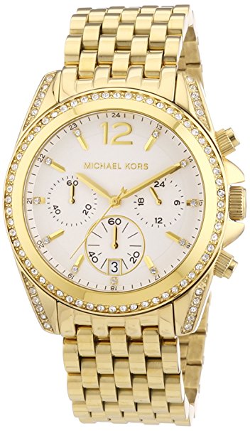 Michael Kors Pressley Chronograph White Dial Gold-tone Ladies Watch MK5835