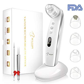 BESTOPE Blackhead Remover Electric Blackhead Vacuum Suction Rechargeable Whitehead Remover Tool Kit with 4 Probe Heads Face Exfoliator Cleaner for Women