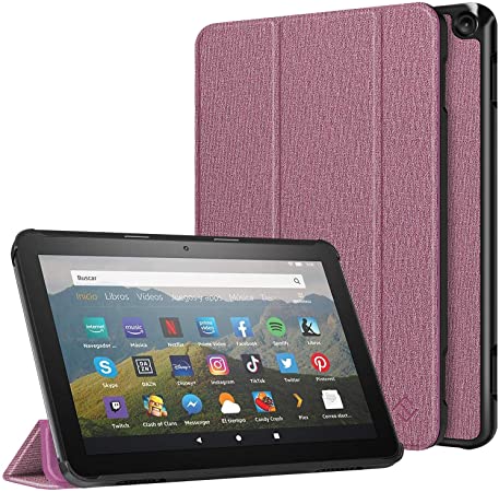 Fintie Slim Case for All-New Kindle Fire HD 8 Tablet and Fire HD 8 Plus Tablet (10th Generation, 2020 Release) - Ultra Lightweight Slim Shell Stand Cover with Auto Wake/Sleep, Plum