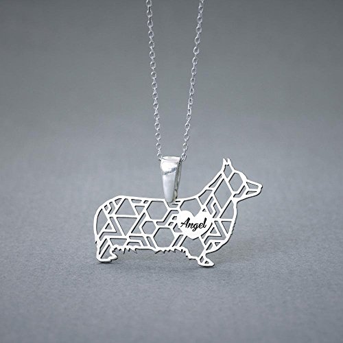 Personalised PEMBROKE WELSH CORGI Graphic Necklace - Corgi name Jewelry - Dog Jewelry - Dog breed Necklace - Dog Necklaces