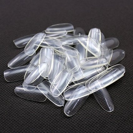 MAKARTT® 500pcs Nails Tips Oval Full Cover Clear Color False Acrylic Nail Art Tips 10 Sizes Perfect Length for Nail Salons and DIY Nail Art at home (Clear)