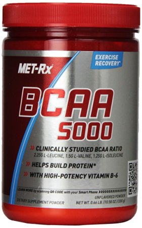 MET-Rx BCAA Powder Unflavored, 300 grams