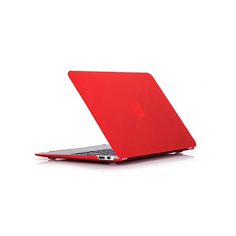 RUBAN Plastic Hard Case Cover for MacBook Air 11 Inch (Models: A1370 and A1465), Red