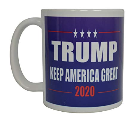 Donald Trump Coffee Mug Keep America Great Trump 2020 Novelty Cup President of The United States MAGA (Blue)