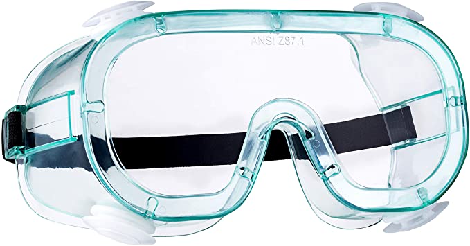 NoCry Anti-Fog Vented Safety Goggles for Men and Women, with Clear Lenses, an Adjustable Headband and UV Protection, ANSI Z87.1 Approved