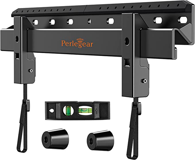 Perlegear Studless TV Wall Mount for Most 24-55 Inch TVs up to 100 lbs, Heavy-Duty No Drill TV Mount, Drywall TV Bracket with Max VESA 400x400mm, No Stud, Easy Install, Low Profile, PGMT7