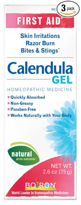 Boiron Calendula Gel, 2.6-Ounce Tubes (Pack of 3), Homeopathic Medicine for Skin Irritation and Burns