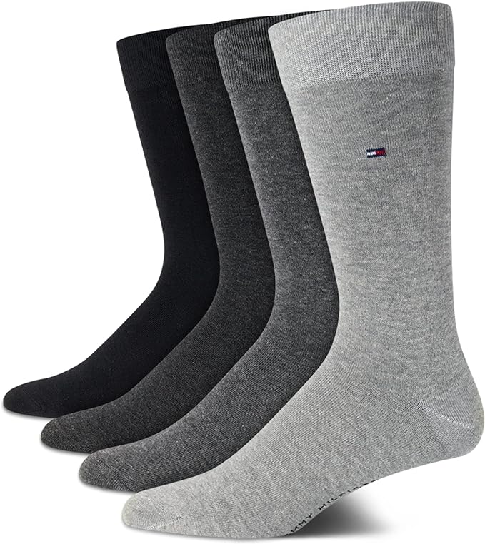 Tommy Hilfiger Men's Dress Socks - Lightweight Comfort Crew Sock (4 pack)