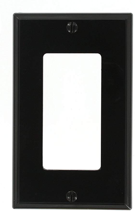 Leviton 80401-NE 1-Gang Decora/GFCI Device Decora Wallplate, Standard Size, Thermoplastic Nylon, Device Mount, Black