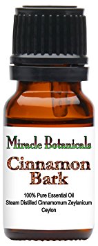 Miracle Botanicals Ceylon Cinnamon Bark Essential Oil (True Cinnamon) - 100% Pure Cinnamomum Zeylanicum - Therapeutic Grade - 10ml