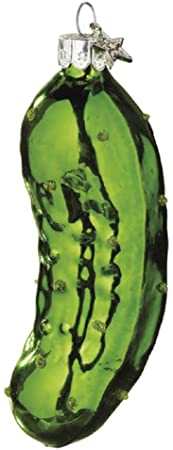 Midwest-CBK Christmas Holiday Traditional Glass Pickle Ornament - 4" x 1.5"