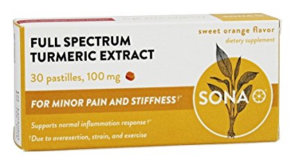 SONA Turmeric Supplement, High Absorption Curcumin Formula, 1 Pack of 30 Pastiiles Each (30 Total), Orange Flavor. $25.99 for 2-Packs and $46.99 for 4-Packs!