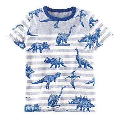 Coralup Little Boys Short Sleeve T-Shirt Tee Dinosaur Tops 18M-7T